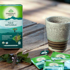 Organic India, BIO Tulsi Gotu Kola Tea, Caffeine-Free, 25 Infusion Bags - GREEN LIFE CYPRUS