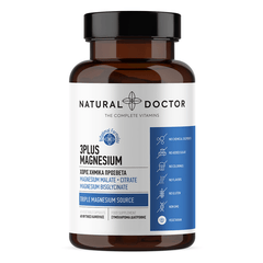 VITAREA Natural Doctor 3plus Magnesium supplement in 60 vegetarian capsules, showing the supplement bottle and label.