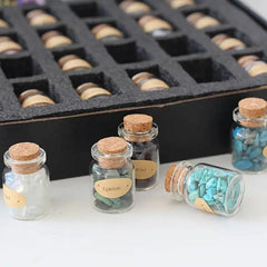 55pcs Natural Crystals Gemstone Bottles Set - GREEN LIFE CYPRUS