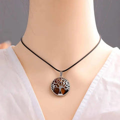 Tree Of Life Design Natural Stone Pendant, Energy Stone Crystal Chakra Necklace For Women & Men - GREEN LIFE CYPRUS