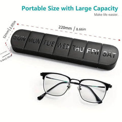 Large capacity 7-day portable pill box container by TEMU, with multiple compartments for medication and vitamin organization.