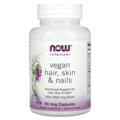 NOW Foods, Solutions, Vegan Hair, Skin & Nails, 90 Veg Capsules - GREEN LIFE CYPRUS