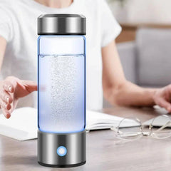 Upgraded Hydrogen Water Bottle with Ionic Filter - Stainless Steel & Glass, USB Rechargeable 1000mAh Battery-Powered, Quick Purification in 3 Minutes. - GREEN LIFE CYPRUS
