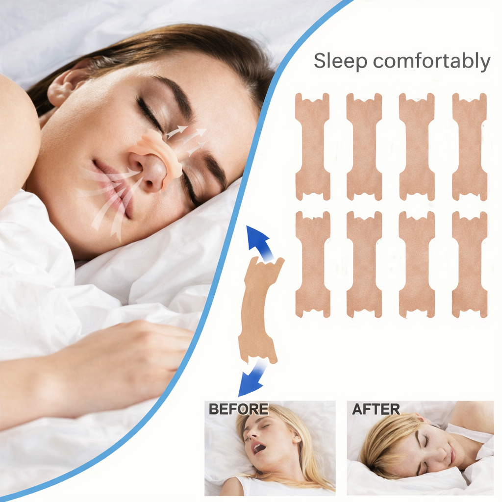 Box of 40 breathable nasal strips by TEMU, designed to open nasal passages and improve airflow during sleep or sports.