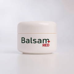 Balsam+ RED Intensive Herbal Relief Cream by EPTAGON in a 50ml jar, showing the herbal cream with red accents.