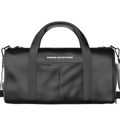 Black Genius Nutrition BAG SPORT GN bag, a durable sports bag with sleek design and spacious interior, ideal for gym and travel use.