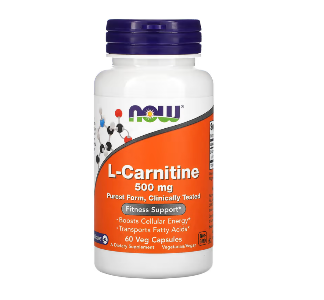 NOW Foods, L-Carnitine, 500 mg, 60 Veg Κάψουλες 