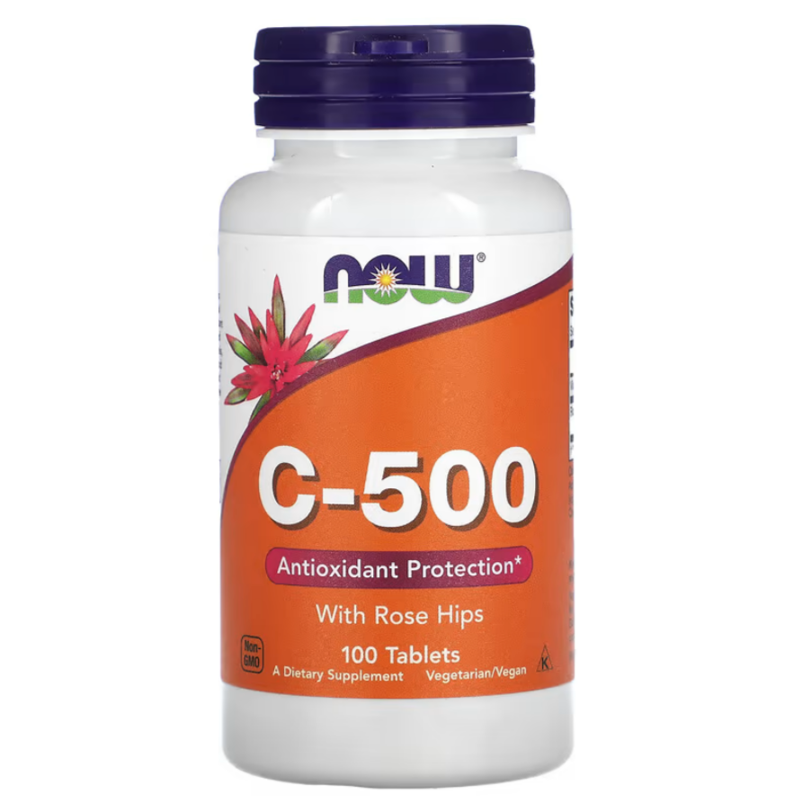 NOW Foods, C-500 with Rose Hips, 100 Tablets - GREEN LIFE CYPRUS