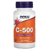 NOW Foods, C-500 with Rose Hips, 100 Tablets - GREEN LIFE CYPRUS