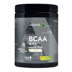 Old Products Adams Supplements BCAA 4:1:1 lemon-lime supplement in a 400g container with lemon-lime flavor.