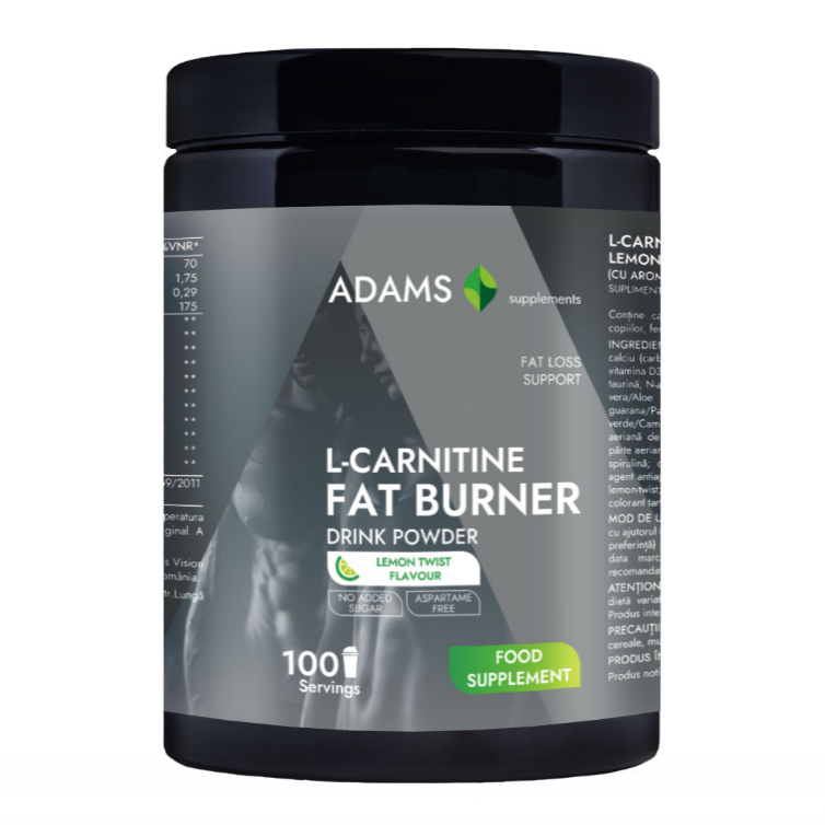 Adams Supplements, L-Carnitine Fat Burner (lemon-twist), 350g - GREEN LIFE CYPRUS