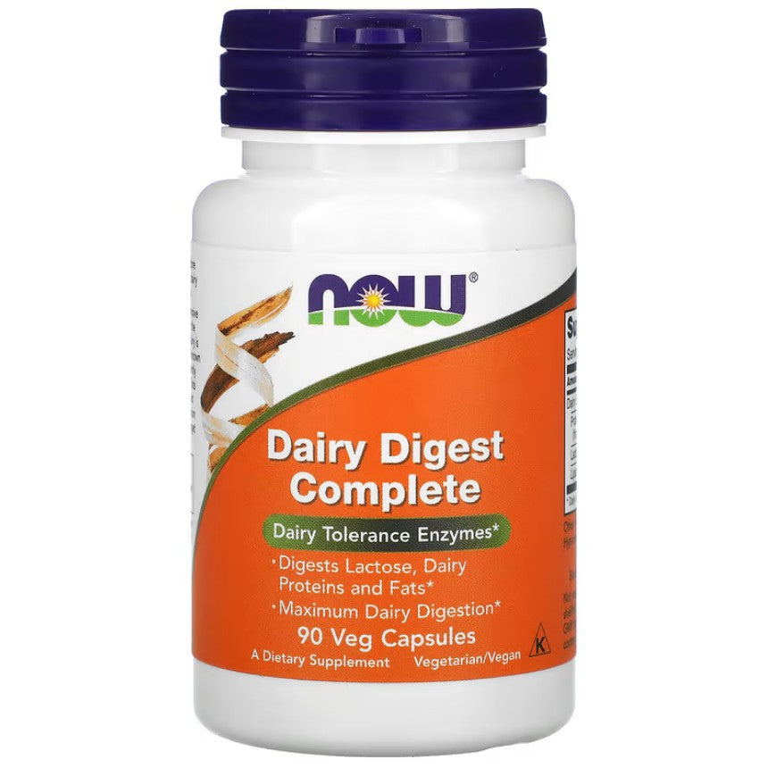 NOW Foods, Dairy Digest Complete, 90 Veg Capsules - GREEN LIFE CYPRUS