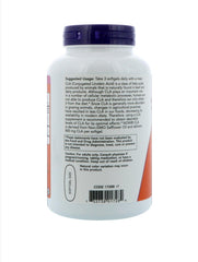 Now Foods CLA 800 mg supplement in 90 softgels, showing the softgel capsules and product label.