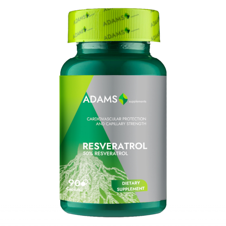 Adams Supplements, Resveratrol 50mg, 90cps - GREEN LIFE CYPRUS