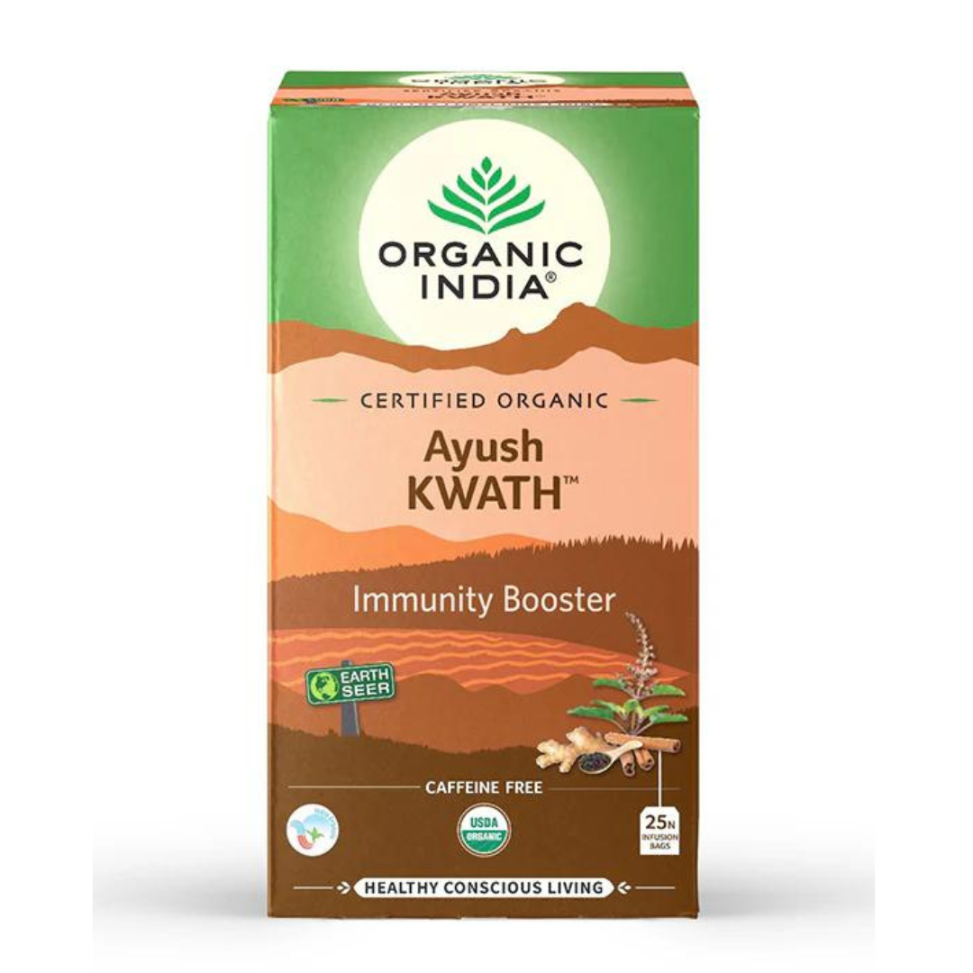 Organic India, BIO Tulsi Ayush Kwath Tea, Caffeine-Free, 25 Infusion Bags - GREEN LIFE CYPRUS