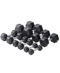 Viking Fitness professional hex dumbbell with rubber coating for strength training and weightlifting workouts.