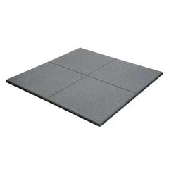 Grey rubber flooring tile by Viking Fitness, 100x100 cm, 2 cm thick, suitable for gym or commercial use.
