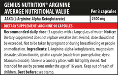 Arginine AKG 90caps, Genius Nutrition - GREEN LIFE CYPRUS