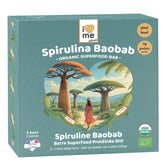 Organic spirulina and baobab protein bars by I LOVE ME, vegan superfood snack in a pack of three.