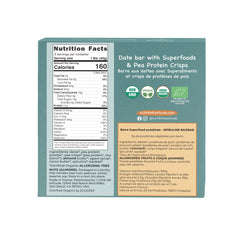 Organic I LOVE ME Spirulina Baobab Protein Bar pack of 3, featuring vegan superfood ingredients and natural packaging.