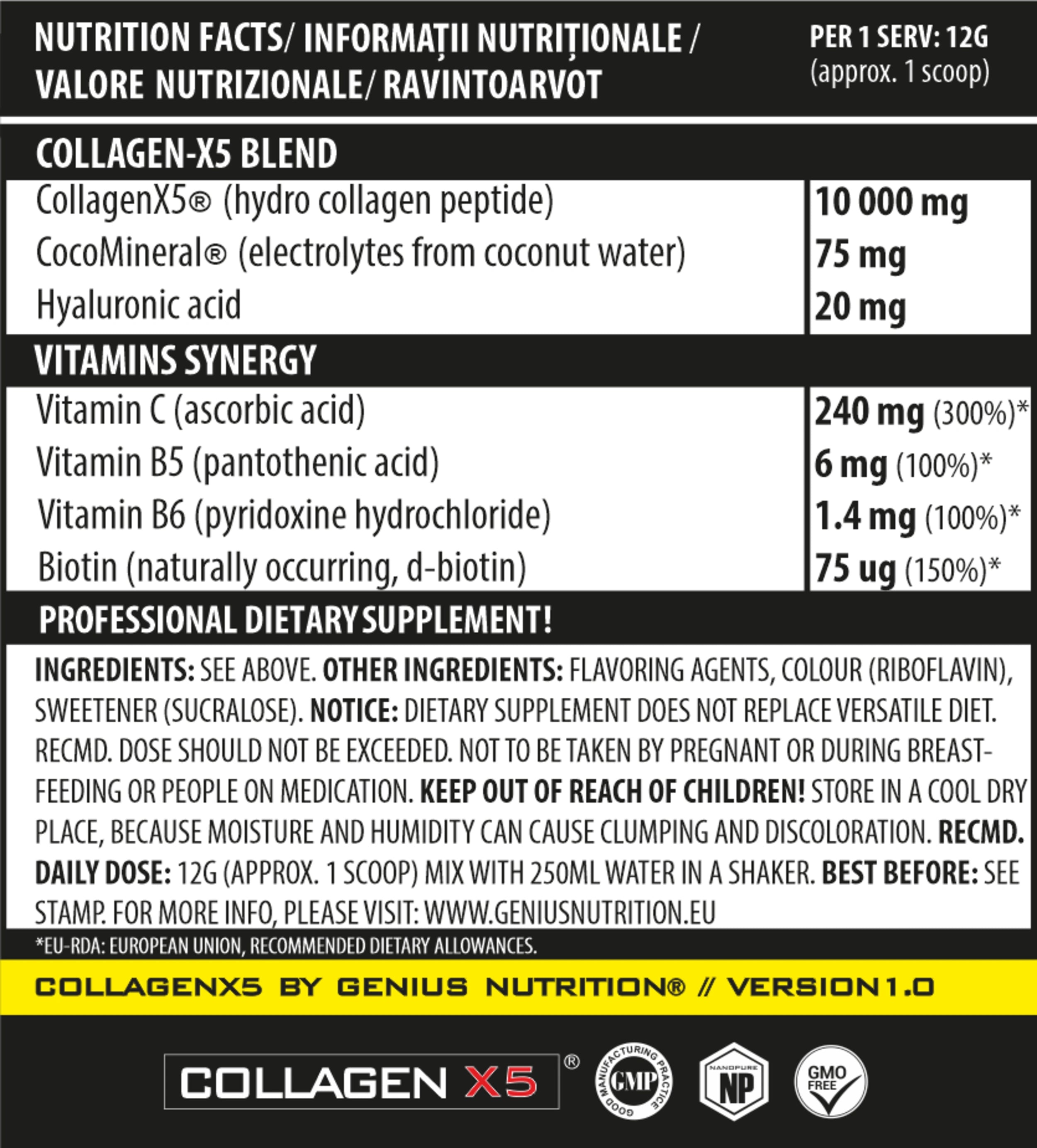 COLLAGEN-X5® 360g/30 Serv, Genius Nutrition