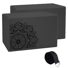 3pcs, Yoga Blocks & Stretch Strap Set - GREEN LIFE CYPRUS