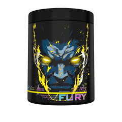 Fury Extreme energy food supplement by Genius Nutrition in mango pineapple flavor, 400g package.