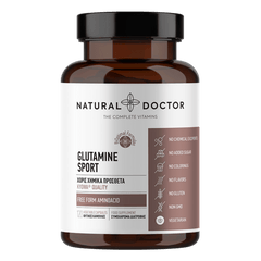 VITAREA Natural Doctor Glutamine Sport supplement bottle with 120 veg caps, dietary supplement for athletic support.