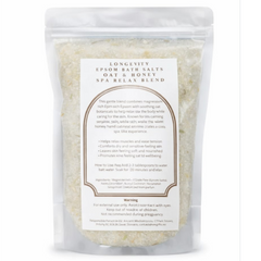 Epsom bath salts with oat and honey for relaxation, in a green and natural-themed packaging by AW GIFTS.