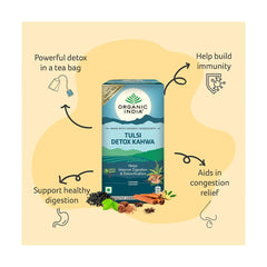Organic India, Tulsi Detox Kahwa, Contains Caffeine, 25 Infusion Bags - GREEN LIFE CYPRUS