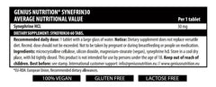 Genius Nutrition SYNEFRIN30 supplement bottle with 60 tablets, dietary supplement for energy and focus.