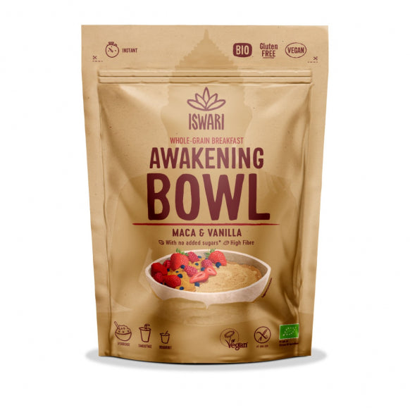 Iswari, BIO Awakening Bowl, Maca &amp; Vanilla, Χωρίς γλουτένη, 360 γρ.