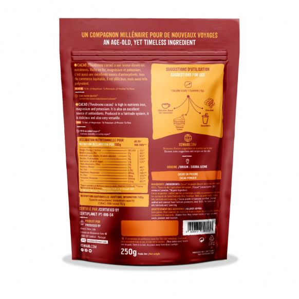 Iswari, BIO Cacao Powder, Gluten Free, 250g