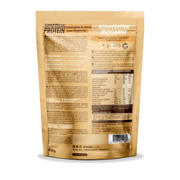 Iswari, BIO Super Vegan Protein, Maca & Peanut, Gluten Free, 400g