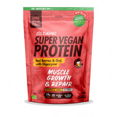 Iswari, BIO Super Vegan Protein, красные ягоды годжи и дигензим, без глютена, 400 г