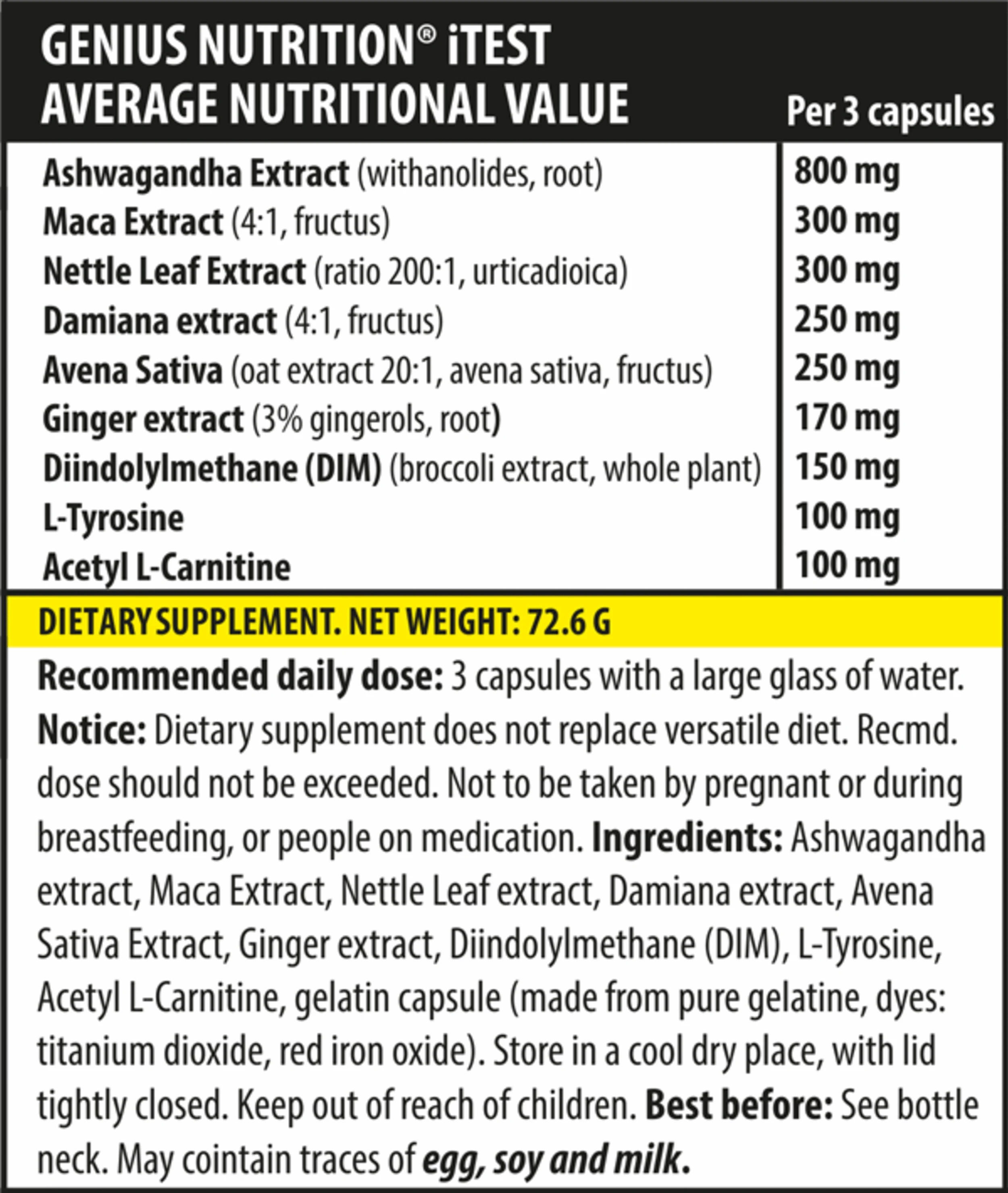 iTest 90caps, Genius Nutrition - GREEN LIFE CYPRUS