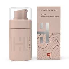 Zinzino BOOZT Cellular Serum 30ml in a clear glass bottle with dropper, showcasing sleek skincare packaging.