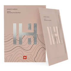 Zinzino AMAZE Fiber Sheet Mask for skin care, showing the mask package with five 15ml sachets, designed for facial hydration and care.