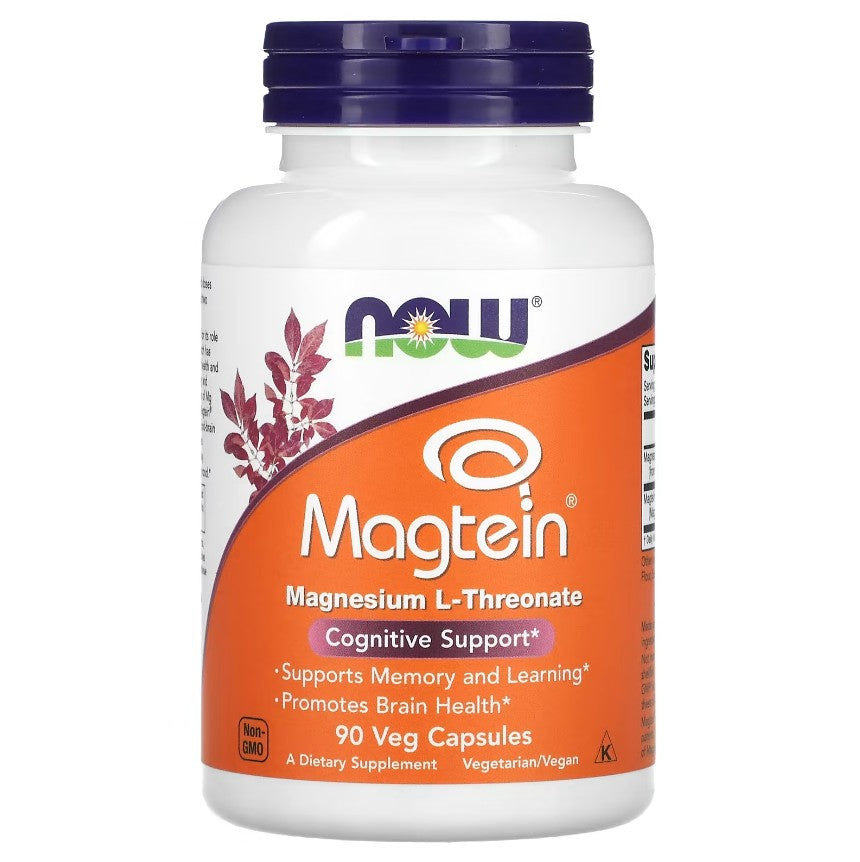 NOW Foods, Magtein®, Magnesium L-Threonate, 90 Veg Capsules - GREEN LIFE CYPRUS