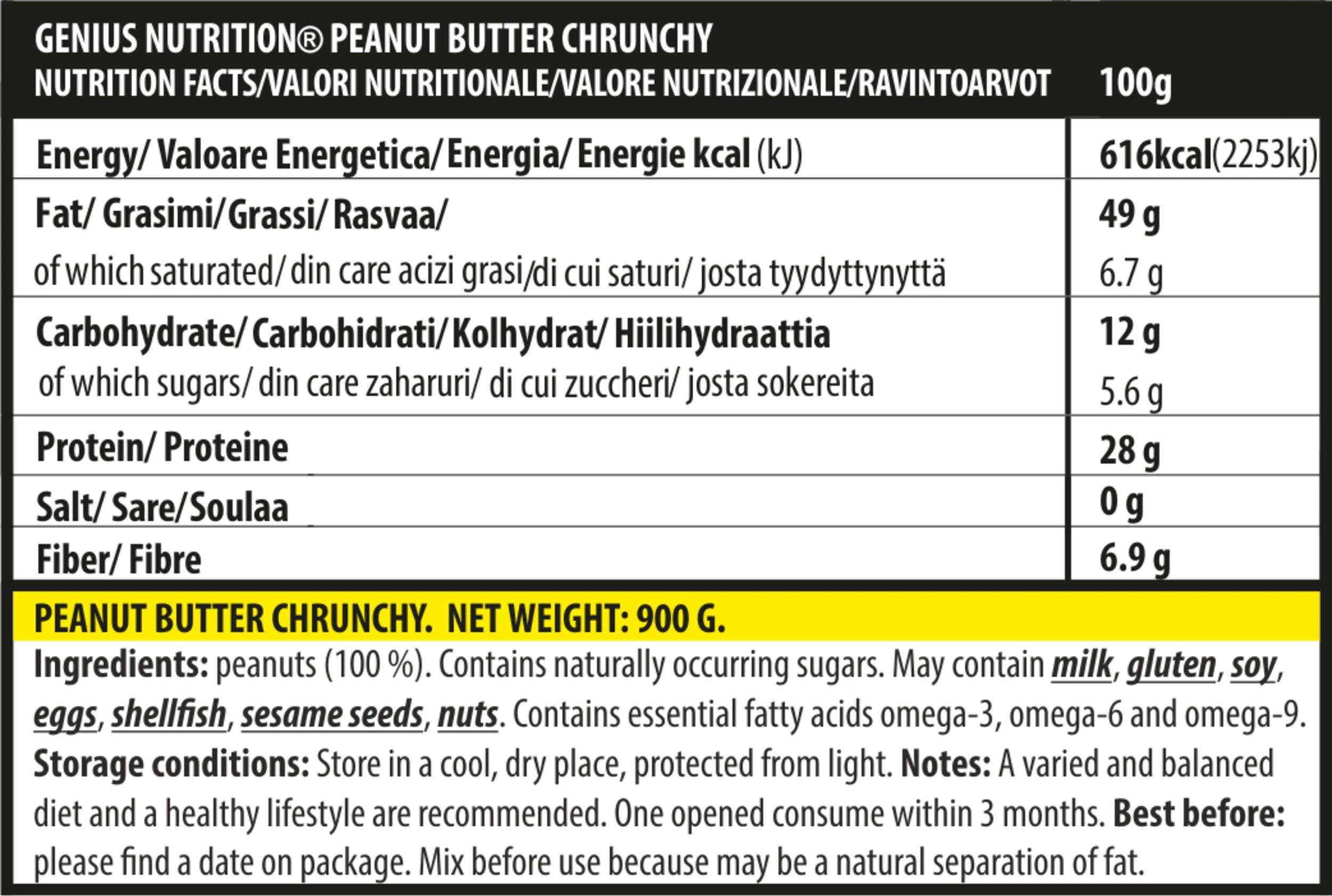 PEANUT BUTTER FITNESS 900g, Genius Nutrition