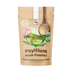 Organic I LOVE ME Psyllium blond powder in a 200g package, showing the light, fine ground texture of the dietary fiber supplement.