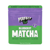 Herbalistas PerfectTed Blueberry Matcha powder in 75g jar, ceremonial grade, vibrant green and blue-tinted matcha tea powder.