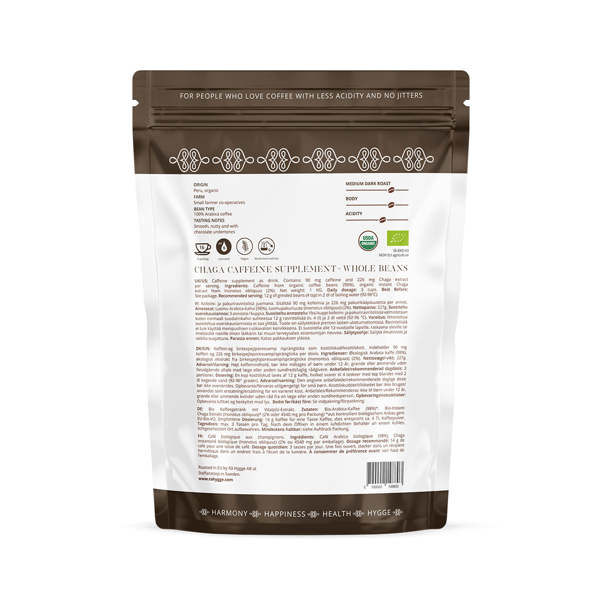 Rå Hygge, BIO Chaga Mushroom Coffee, Filter Ground, 227g