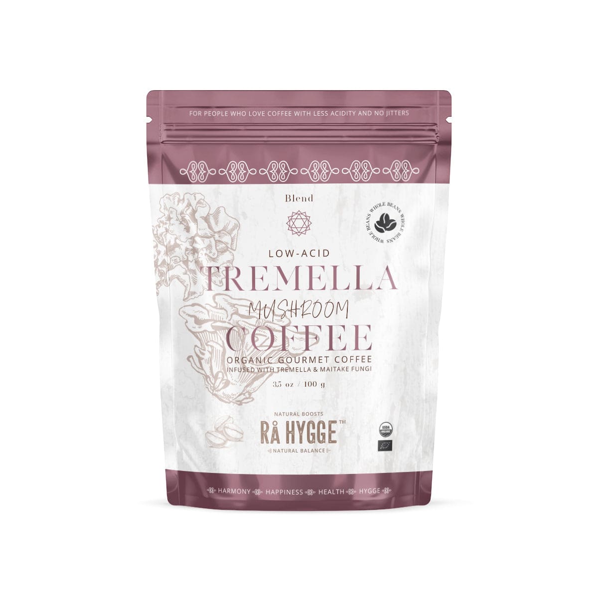 Rå Hygge, BIO Tremella and Maitake Mushroom Coffee, Whole Beans, 100g - GREEN LIFE CYPRUS