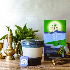 Organic India, BIO Tulsi Tea, Lax, Caffeine Free, 25 Infusion Bags - GREEN LIFE CYPRUS