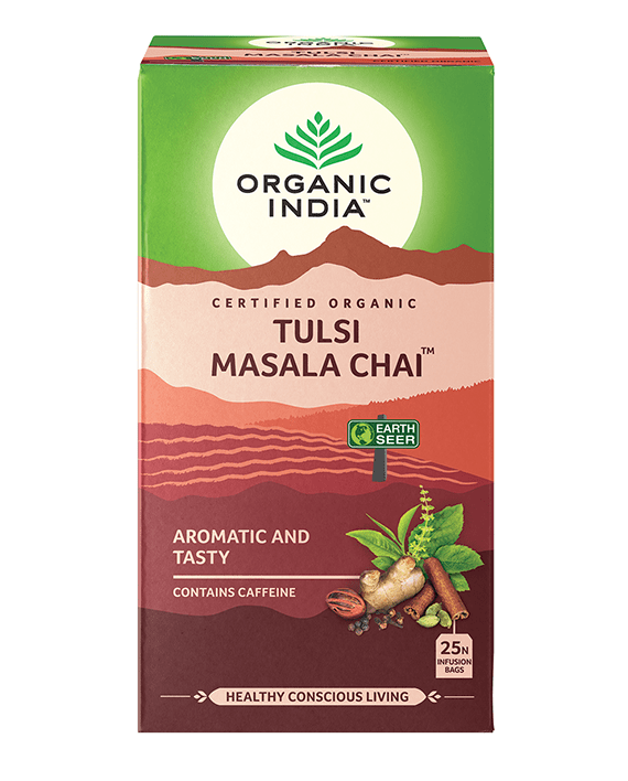 Organic India, Чай BIO Tulsi Masala Chai, 25 пакетиков для заваривания 