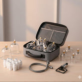 TEMU cupping and relaxation kit with vacuum cups and manual pump for massage and muscle relief.