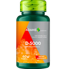 Adams Supplements, Vitamin D-5000, 60cps - GREEN LIFE CYPRUS