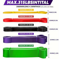 Set of 4 and 5 piece stackable resistance bands from TEMU, suitable for home fitness and strength training exercises.