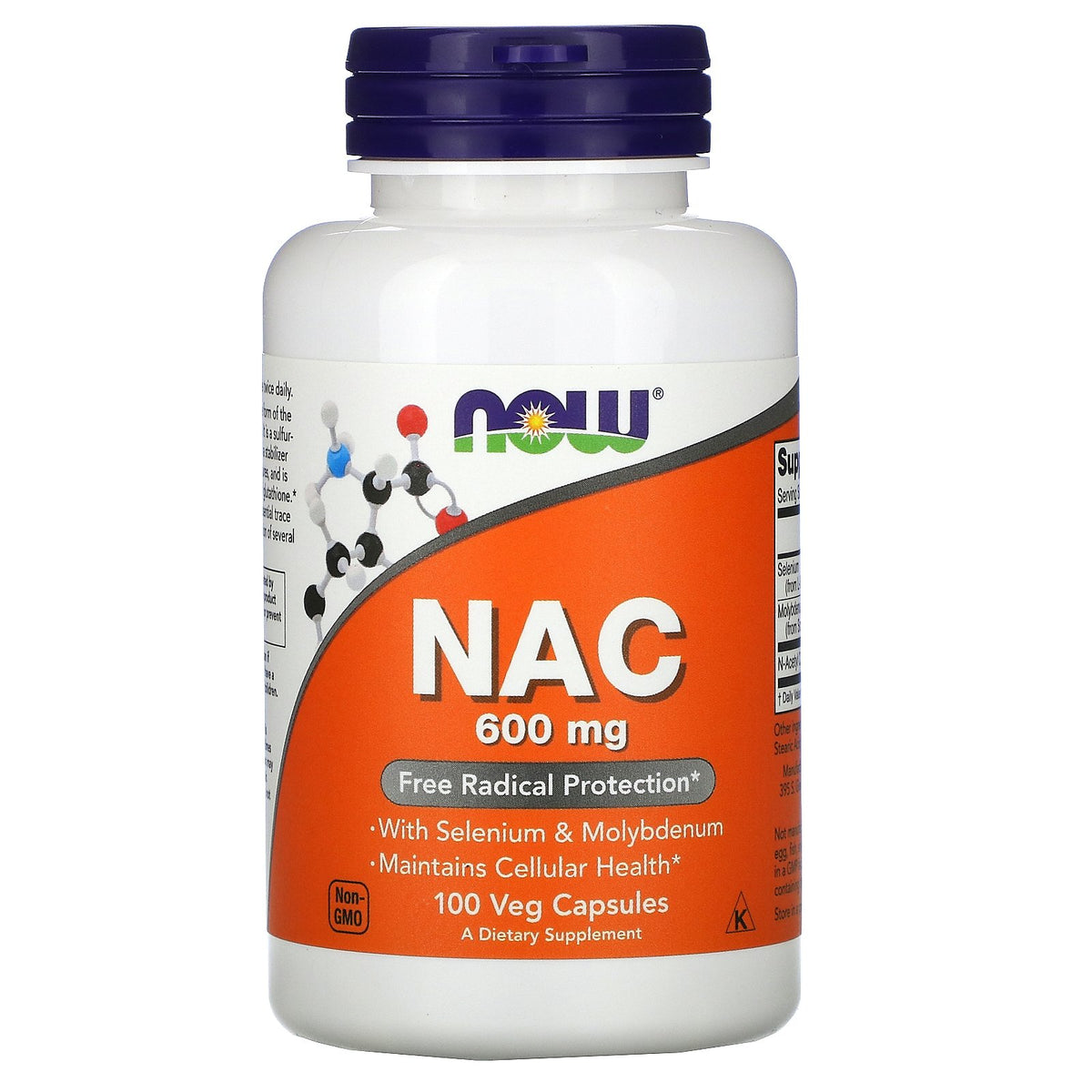 Now Foods NAC 600 мг, 100 растительных капсул 